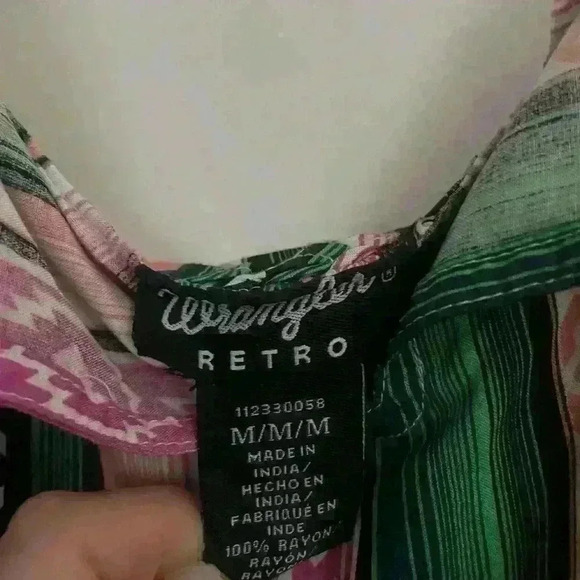 Wrangler Women's Colorful Aztec Stripe Ruffled Sleeveless Dress - Picture 3 of 5